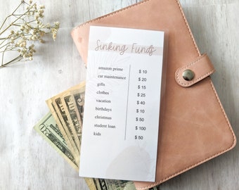 Sinking Funds Cheat Sheet - CUSTOMIZBLE CATEGORY & AMOUNT - A6 / Personal - Budget Accessory - Laminated - Budget Binder