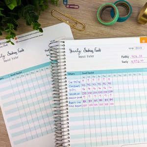 Yearly Sinking Funds Deposit Tracker - Full Sticker Sheet - Planner - Budget - Planner - Cash Envelopes - Savings 7" x 9" Notes page - 1 ct.