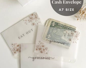 Sobres de efectivo laminados A7 con acabado mate: Diseño floral - Sistema de presupuesto - Ahorros - Relleno de efectivo - Fondos de amortización - Personalizados