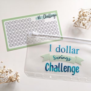 Savings Challenge Zippered Envelope A6 + Tracker Sheet - Budget - 5 dollar challenge - 1 dollar Challenge - Cash Envelopes- CHOOSE YOUR PACK