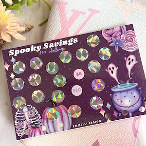Scratch Off &quot;Spooky Savings&quot; 200 Dollar Goal Challenge Tracker Sheet - Budget, Savings Challenge, Cash Envelopes, A6 - Halloween