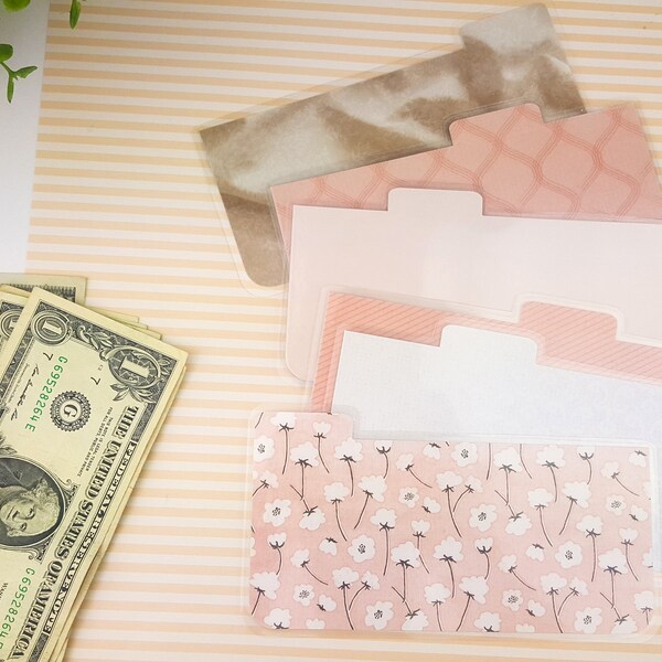 Blush - Wallet Dividers for Cash envelope system - Dave Ramsey - 6 ct. - Laminated *INCLUDES NEW Label Sticker - A406B