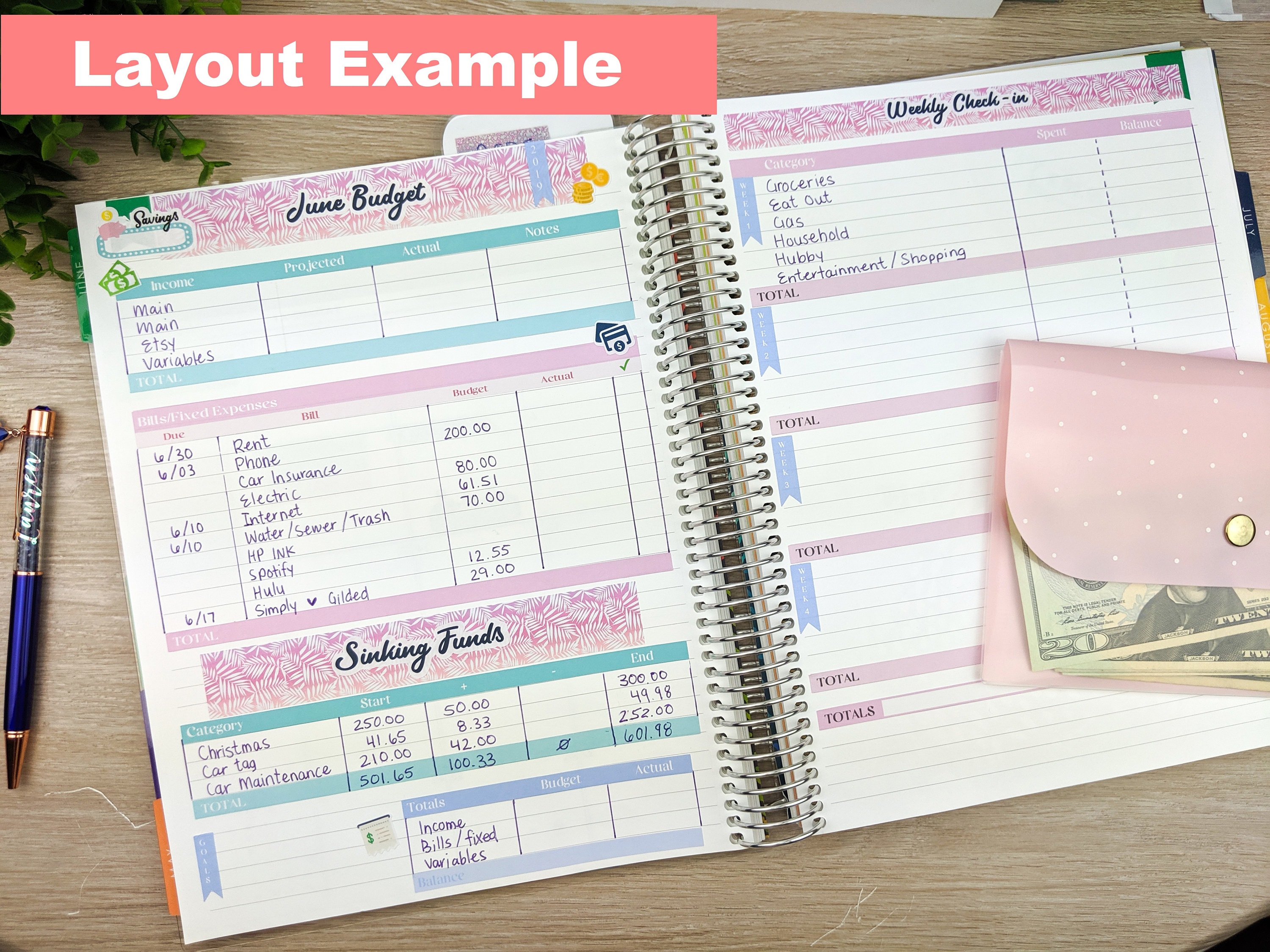 Monthly Budget Sticker Kit 7x9 8 5x11 Size Notebook Budget Etsy