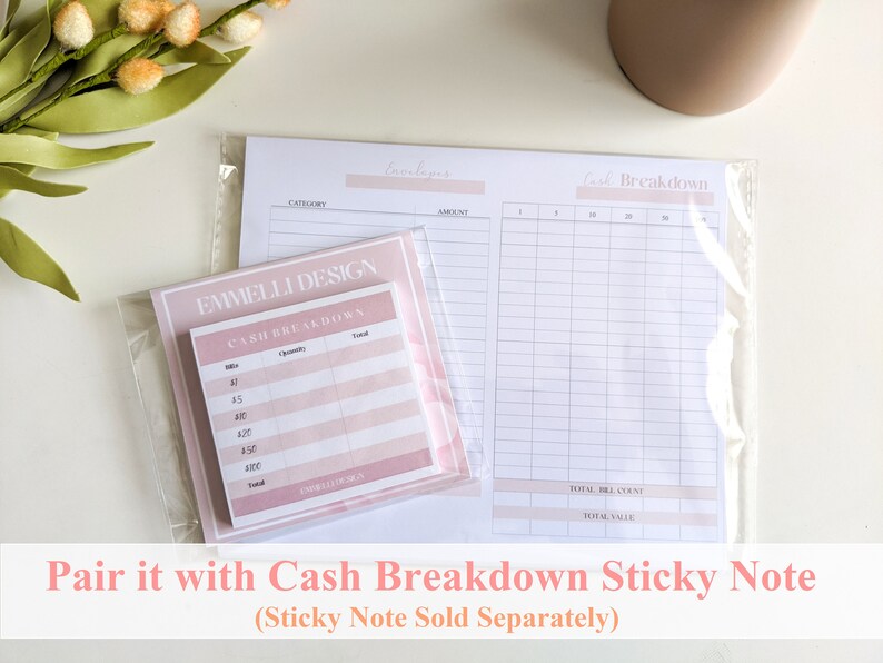 Cash Breakdown Worksheet 20 Sheet Budget Cash Envelope Etsy
