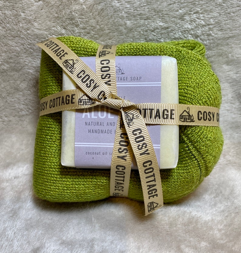 Natural Handmade Soap and Woollen Sock Gift Set Plastic & Palm Oil Free image 3