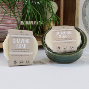 Large Round Shaving Soap with Optional Handmade Dish Shaving Soap & Dish