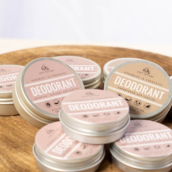 Natural Deodorants in 2 Scents, Handmade, Vegan