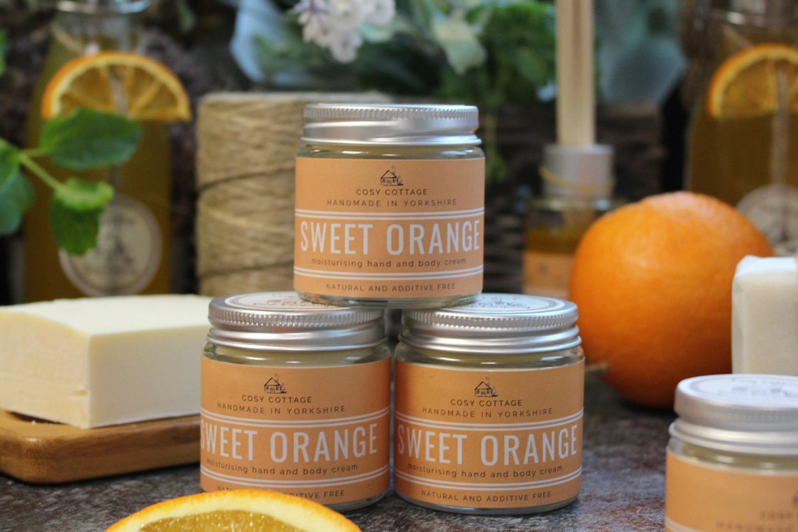 Sweet Orange Hand and Body Cream For Dry Skin 100 Natural Etsy
