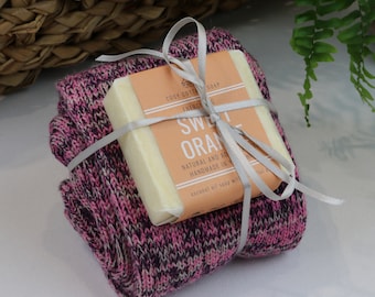 Natural Handmade Soap and Woollen Sock Gift Set - Plastic & Palm Oil Free