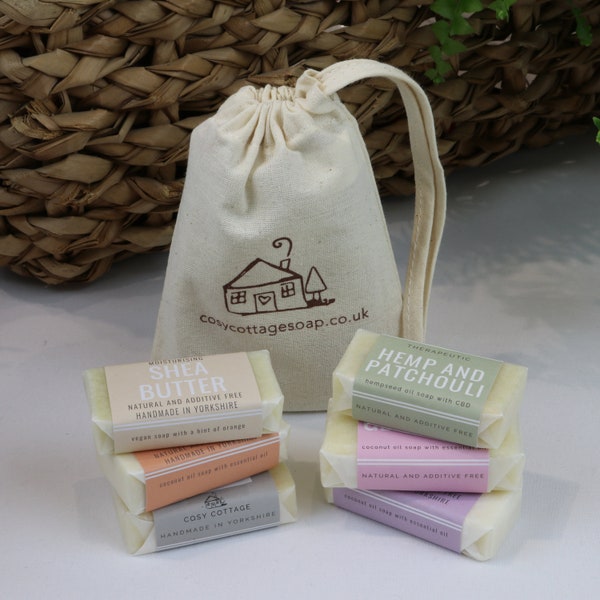 Mini Soap Bars - Handmade Soaps UK - Set Of 6 Essential Oil Soaps - Plastic Free Soap Bars - SLS Free Soaps - Natural Soap Bars UK