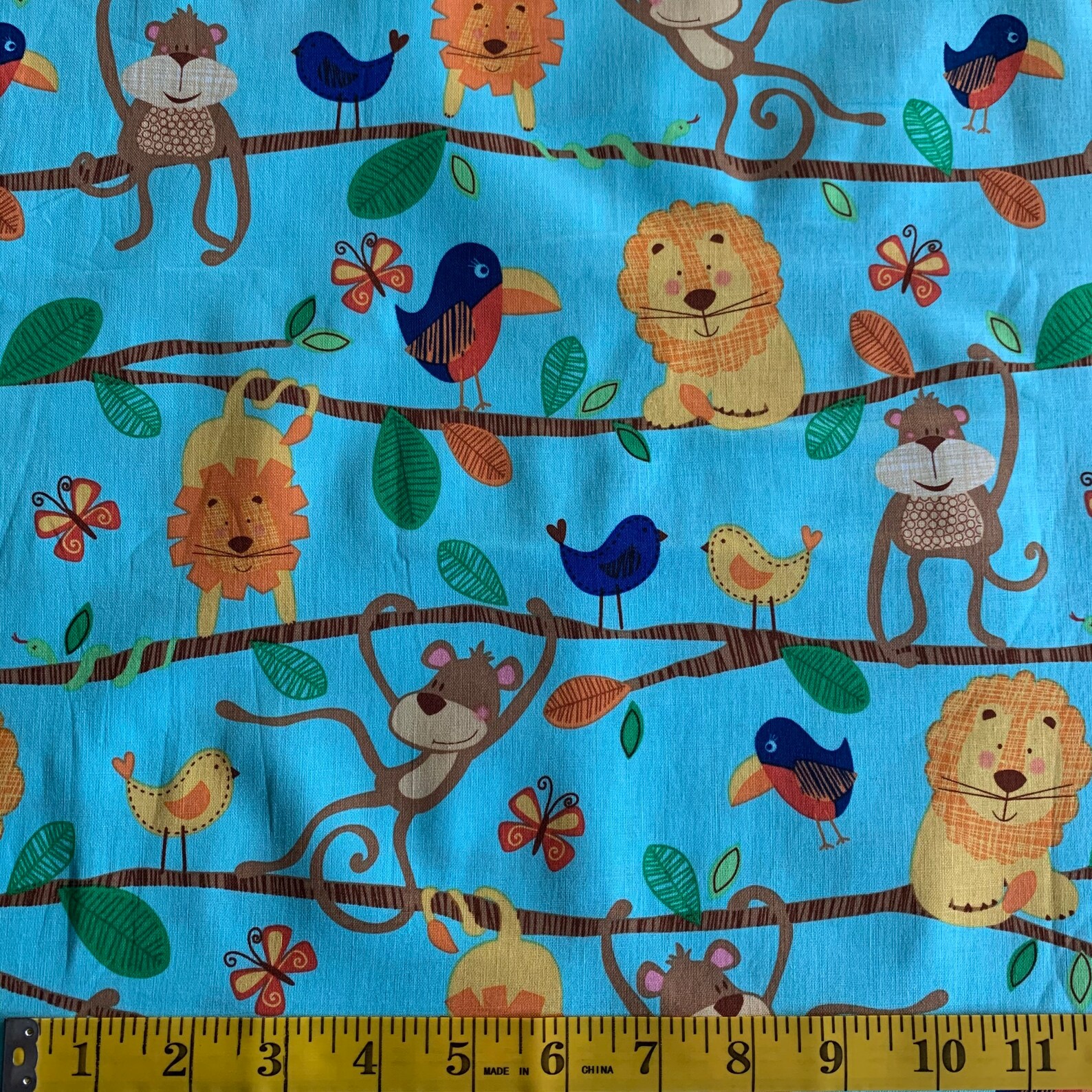 Jungle Friends Cotton Fabric FREE SHIPPING Etsy