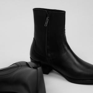 Handmade Men's Black Cowhide, Vincent Lukas Boots Cuban Heel Grounding Shoe Man, Minimalist Shoe, Leather Shoe Man, Barefoot Shoe Men image 6