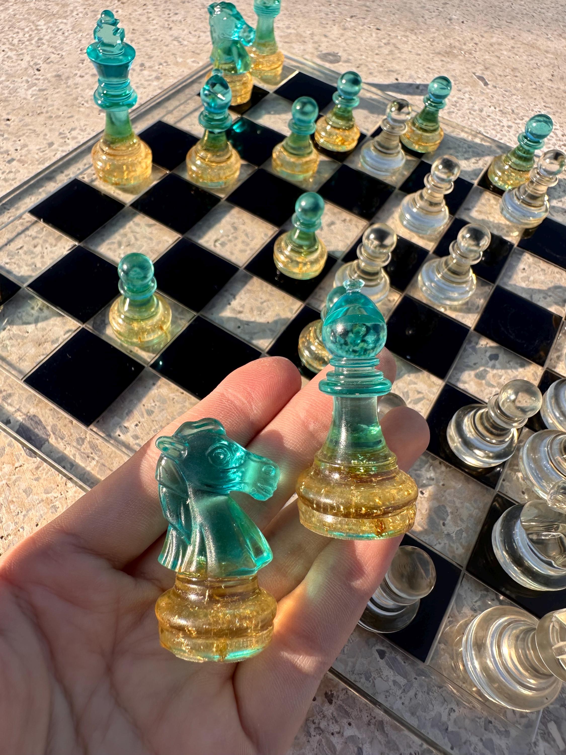 Resin Chess Sets With Board, Chess Set With Unique Chess Pieces, Chess ...