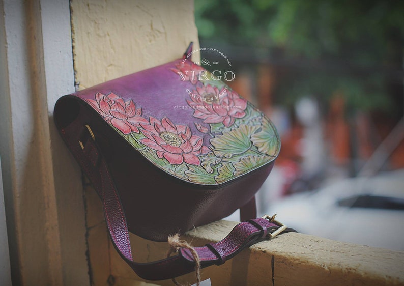 Pattern Print Lotus Crossbody Bags