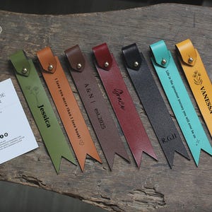 Personalized leather bookmark, Custom Unique Bookmark, Name bookmark, Book lover gift, Handmade bookmark, Valentine Gift, Anniversary Gift
