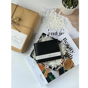 Cartera de cuero personalizada para hombre, cartera de cuero tallada, cartera tallada a mano, cartera de cuero, regalo de aniversario para hombre, regalo de Navidad