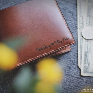 Minimal Geldbörse 08 | Personalisiertes Vintage Vollnarbenleder | Individuelle Handarbeit | Geschenk für Ihn | Geschenk zum Jahrestag für Männer