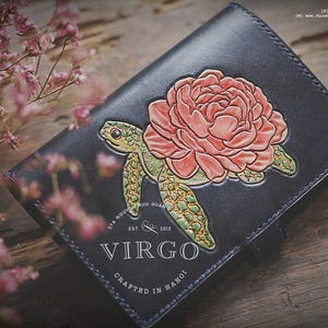 Personalized Flower Handtooled Leather Wallet for women, Carved Leather Wallet, Hand Carved Wallet, Leather Wallet, Anniversary Gift women