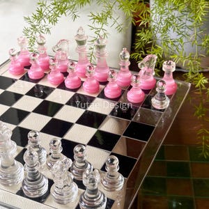 Resin Chess Sets with board, Chess set with unique chess pieces, Chess Set, Gift, Handmade Chess Board, Handcrafted Chess set, Chess Gifts