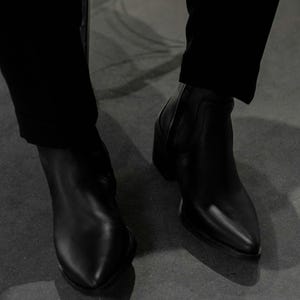 Handmade Men's Black Cowhide, Vincent Lukas Boots Cuban Heel Grounding Shoe Man, Minimalist Shoe, Leather Shoe Man, Barefoot Shoe Men image 9