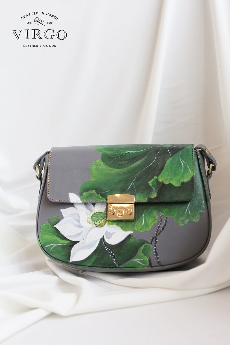 Lotus Print Pattern Crossbody Bags