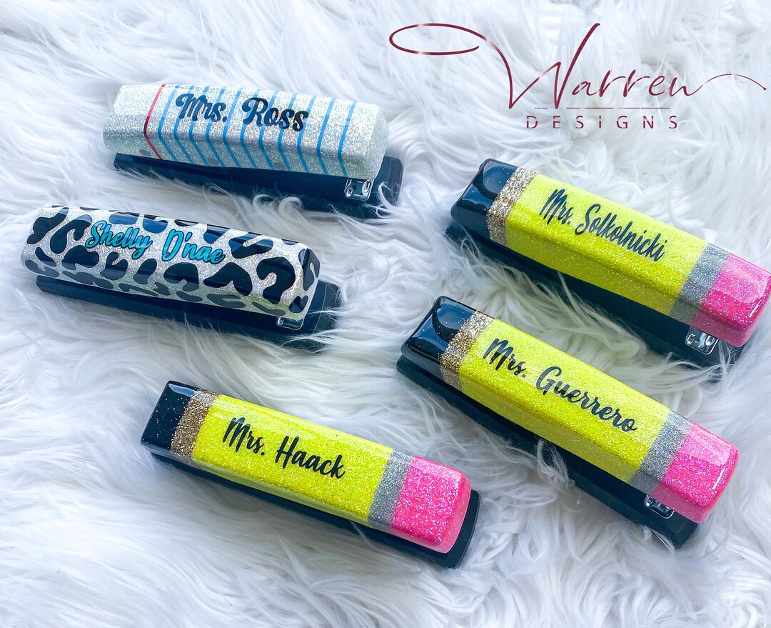 Glitter Staplers Teacher Staplers Teacher Gifts Etsy