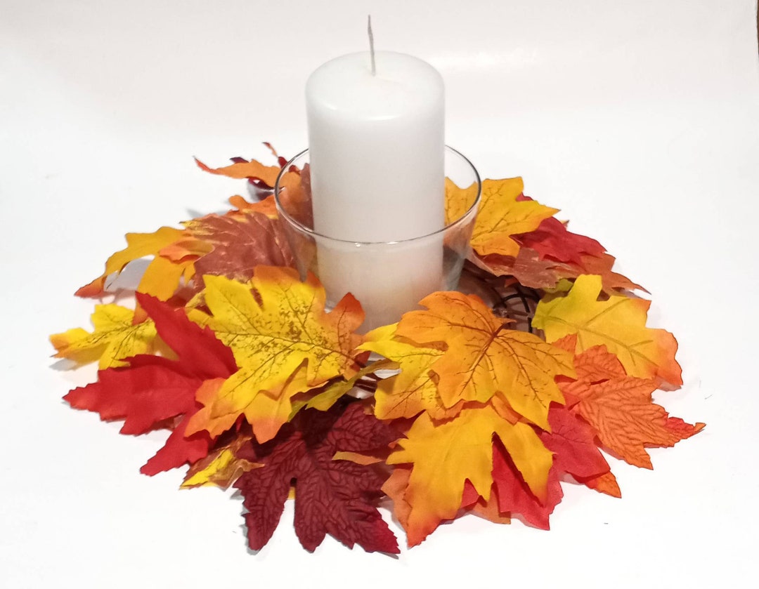 Fall Table Decor 14 Candle Ring/small Wreath Etsy
