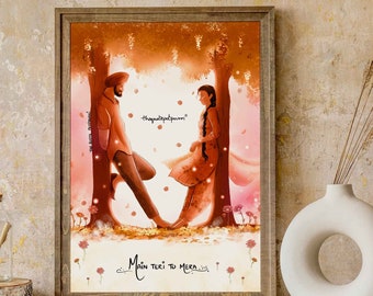 main teri tu mera | Couple Art | Sikh Couple | Punjabi Couple Art | couple gifts | gifts for her | gifts for him