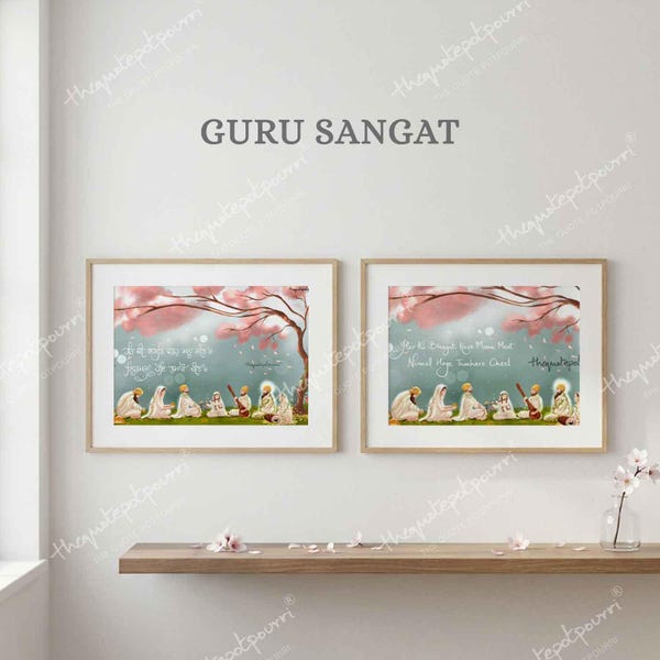 Guru Sangat Kunstdruck: Sikh Home Decor mit Gurbani Zitat