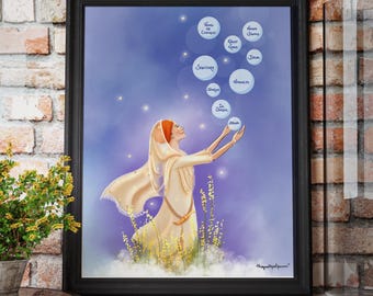 GURMAT | Self Love | Women Empowerment | Sikh Girl Art | Inspirational Art | Female Art | Woman Artwork | Love Yourself