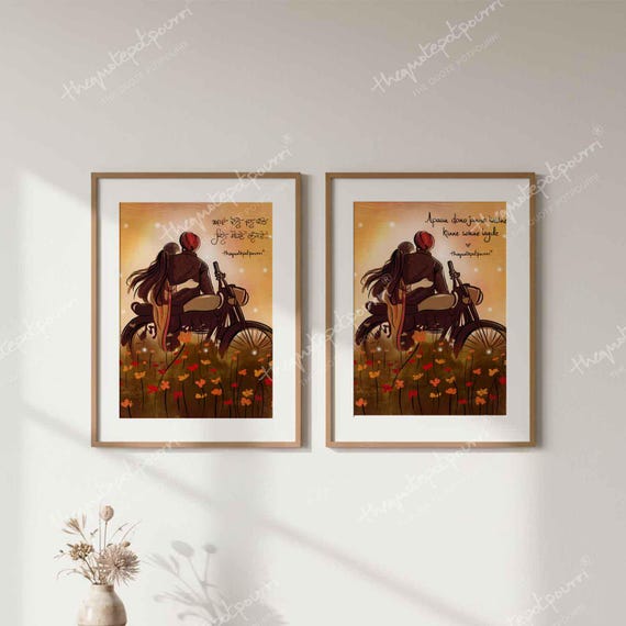 SOHNE LAGDE Punjabi Couple Art Print: Sidhu Moosewala Tribute - Etsy