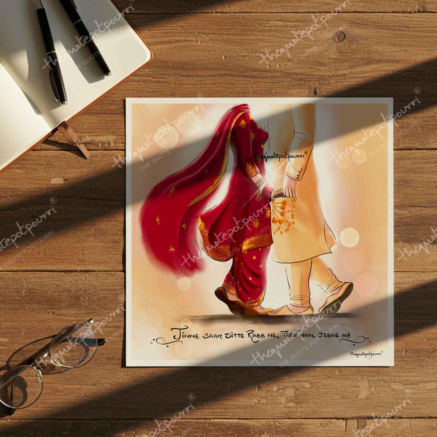 Sikh Wedding Art Print | Punjabi Couple Anniversary Gift - Etsy