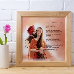 UNA CARTA DE AMOR / Carta a mi esposo / Carta a mi esposa / Pareja punjabi / Arte de pareja / Pareja sikh