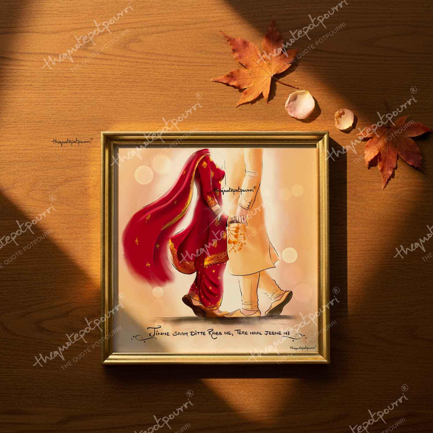 Sikh Wedding Art Print | Punjabi Couple Anniversary Gift - Etsy