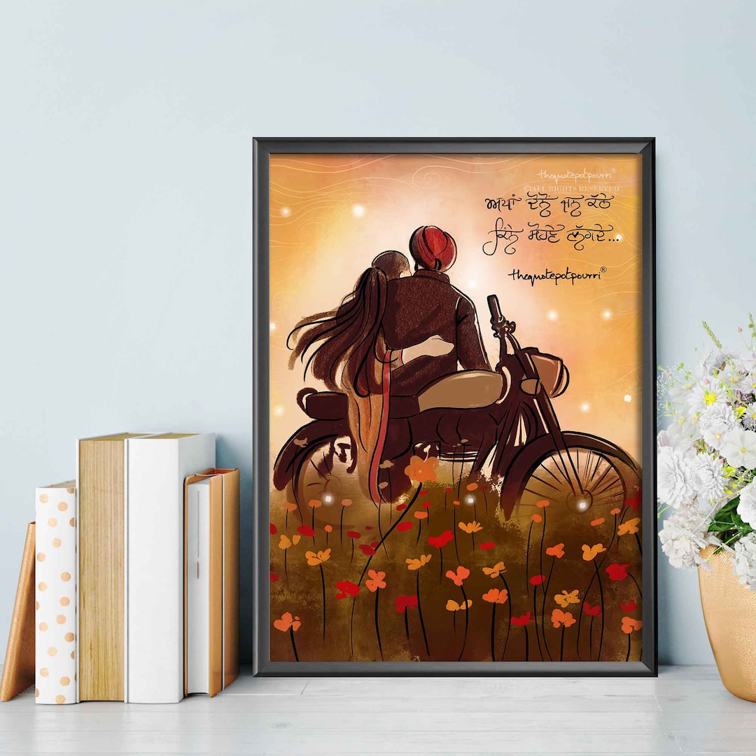 SOHNE LAGDE Punjabi Couple Art Print: Sidhu Moosewala Tribute - Etsy