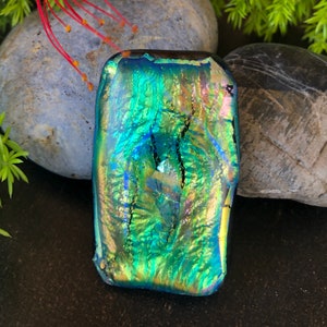 Metallic Holographic Dichroic Glass Pendant