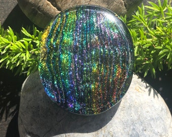 Unique, Abstract Dichroic Glass Pendant Necklace, One of a kind