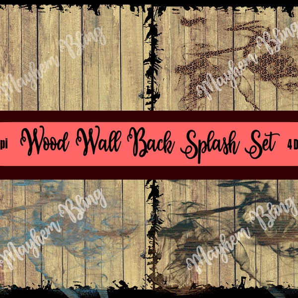 Wood Wall Back Splash or Background Set