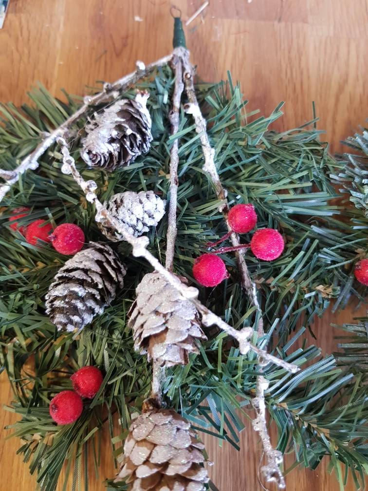 Naft Christmas 2022 One Branch Hangers With Berries And Pine Cones. | Etsy Australia