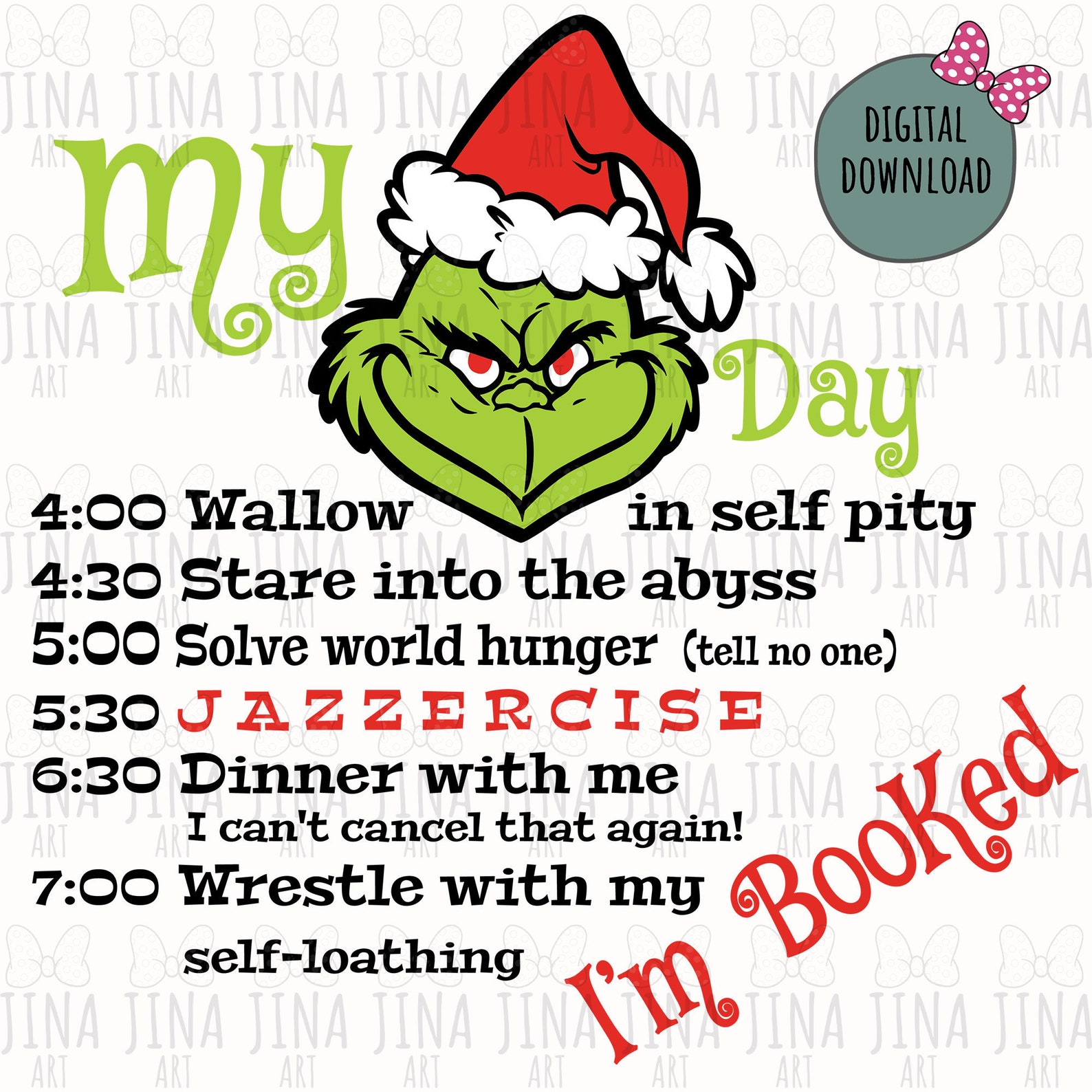 My day Grinch schedule SVG/ Grinch My Day/ Grinch schedule Etsy