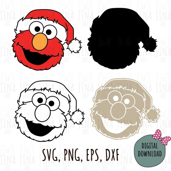 Download Christmas Elmo Face Head Sesame Street Christmas Svg Dxf Etsy SVG, PNG, EPS, DXF File