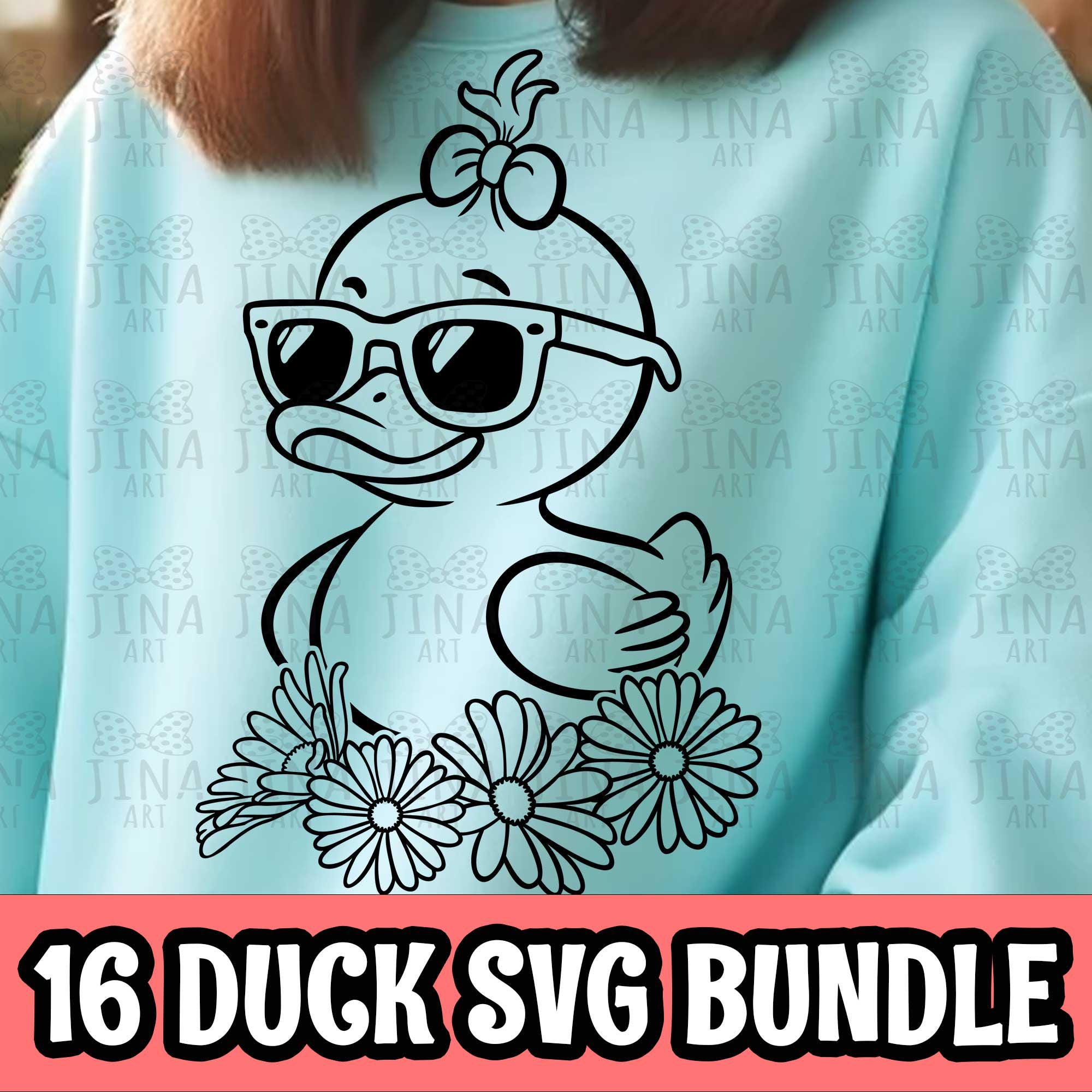 Duck With Sunglasses Svg, Rubber Duck With Flowers Svg, Rubber Duck Svg ...
