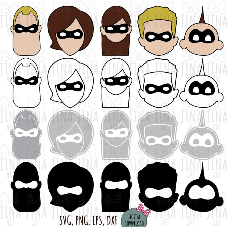 Incredibles Face SVG Cricut/ Incredibles Family SVG/ | Etsy