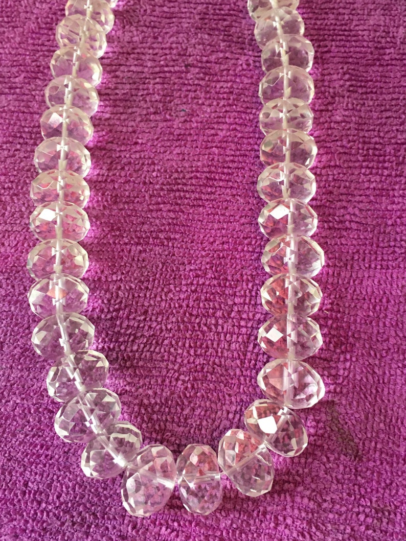 Faceted rock crystal quartz necklace.