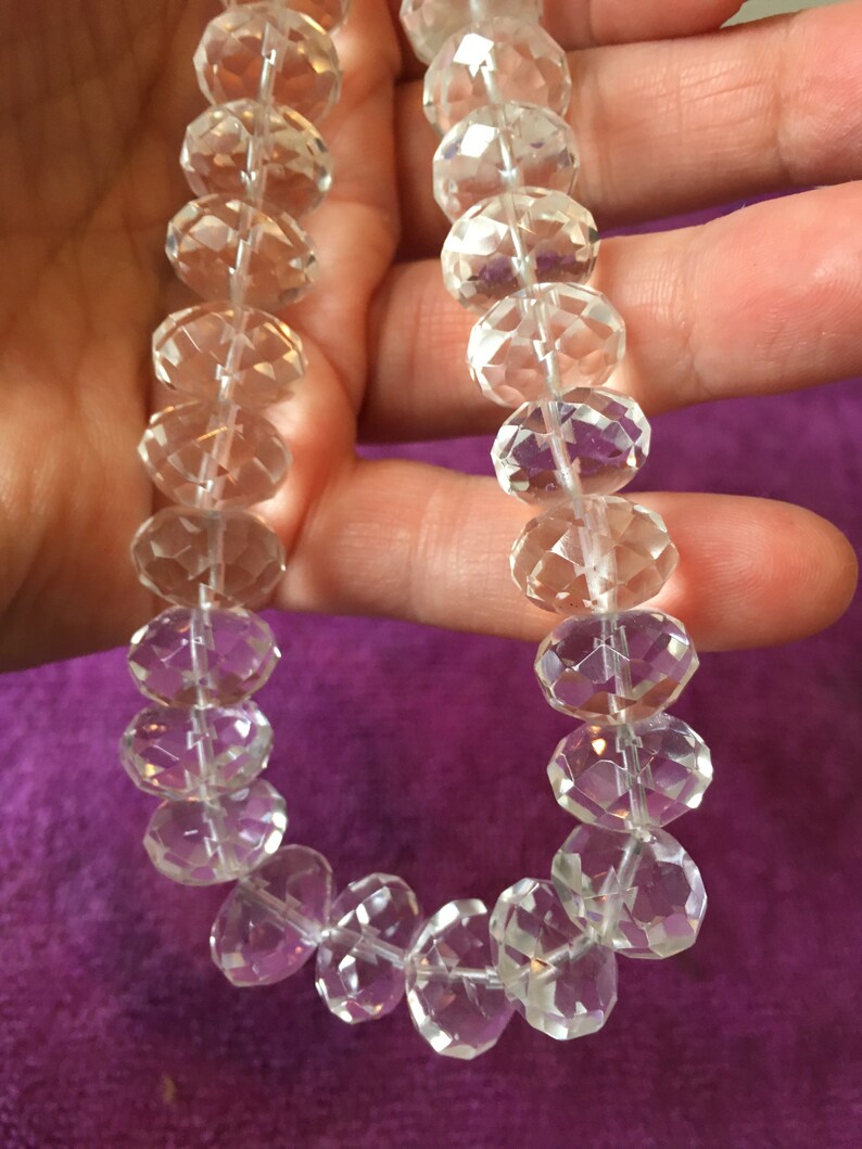 Faceted rock crystal quartz necklace.