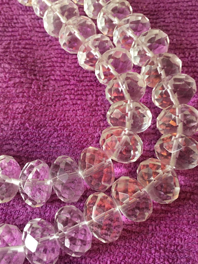 Faceted rock crystal quartz necklace.