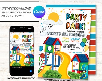 Playground Invitation, Playground Birthday Invitations, Playground Invite, Instant Download