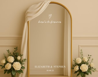 Wedding Mirror Decal Sticker – Custom Welcome Sign Vinyl | Mirror Sign for Wedding | Removable Vinyl Decal for Acrylic or Glass Signs