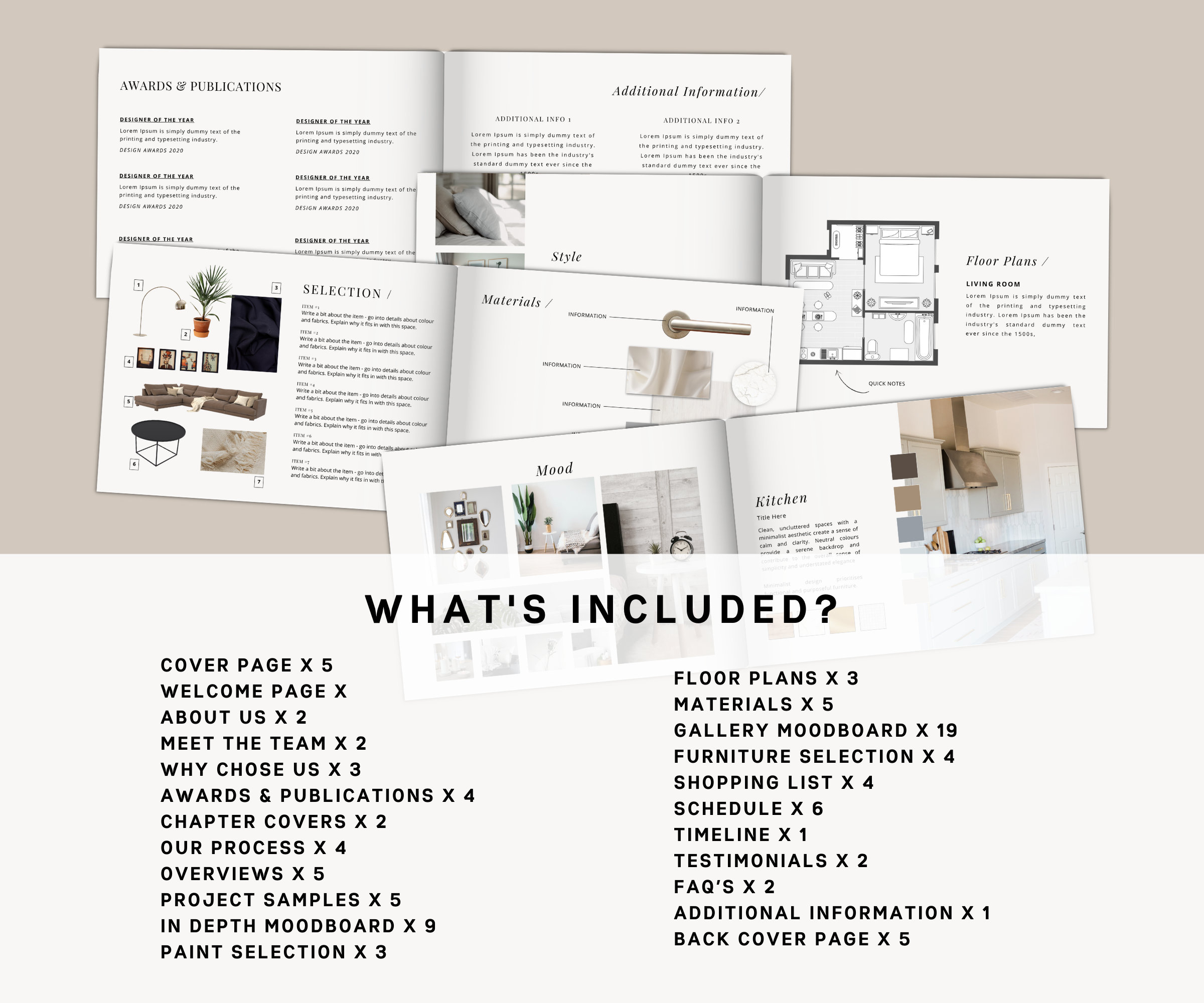 Interior Design Template Bundle, 100 Interior Design Templates, Minimal ...