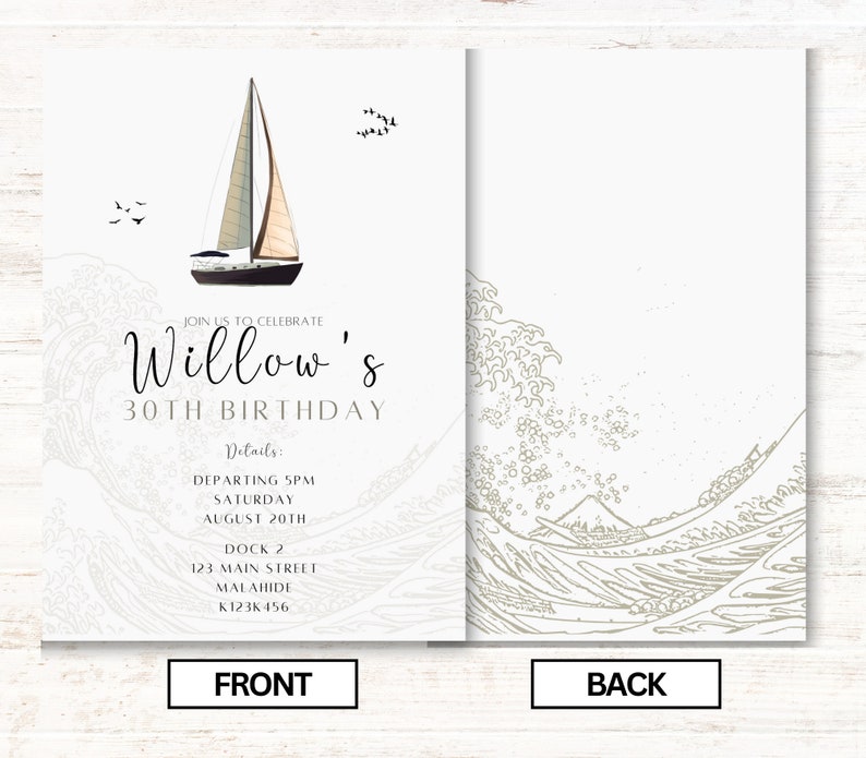Yacht Invitations Yacht Party Invitation Boat Party Invites Etsy